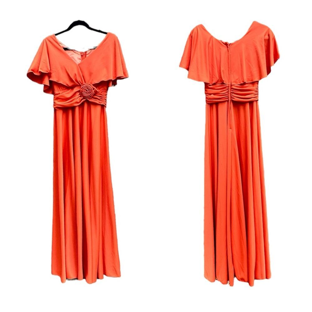 Vintage 50s-60s Lorrie Deb San Francisco Burnt Orange Maxi Dress Size S